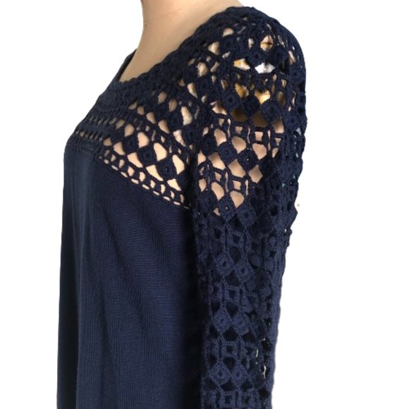 🌸host pick🌸 Lilly Pulitzer Karina merino wool sweater dress, crochet sleeves - Picture 14 of 16